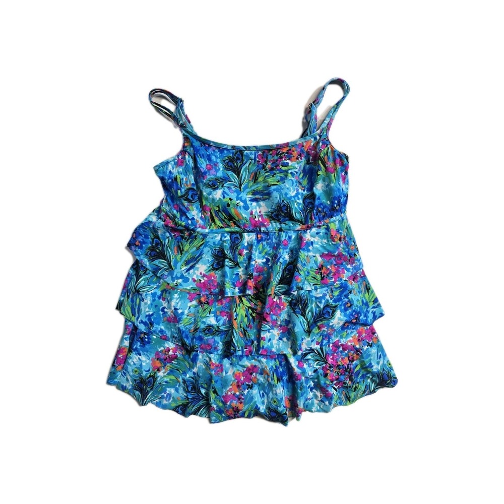 Inches Away Women's One Piece Swimming Suit Ruffle Floral 18